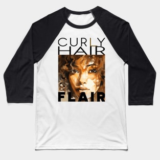 Curly hair flair style B - black text Baseball T-Shirt